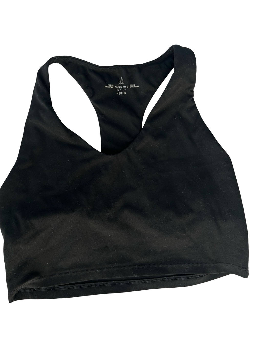 Offline by aerie Black Racerback Sports Bra Top Medium